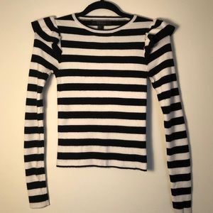 Forever 21 Peplum Shoulder Striped Sweater